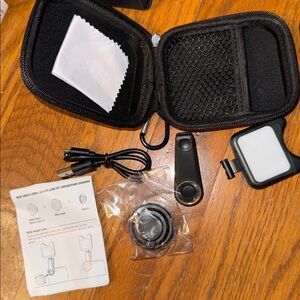 Black Camera phone mini Lens Kit clip on light